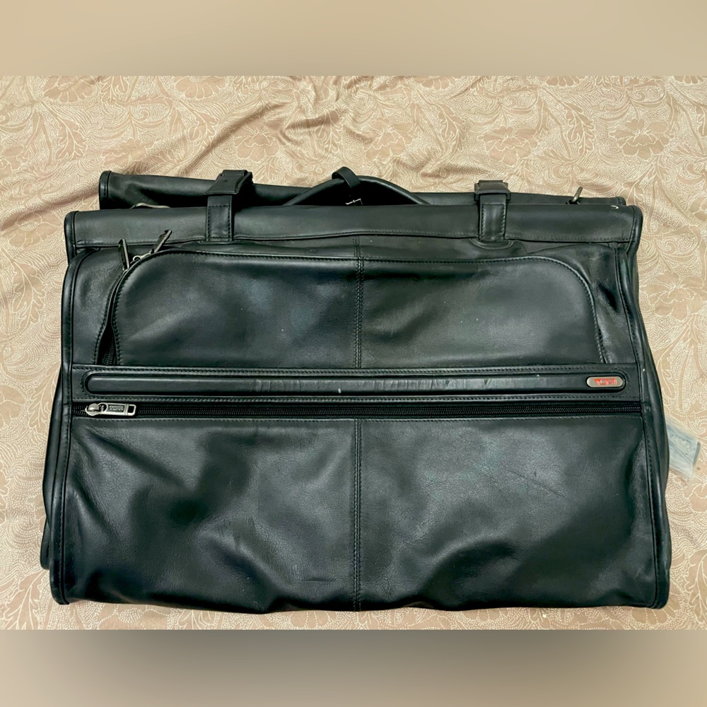TUMI Leather trifold garment bag